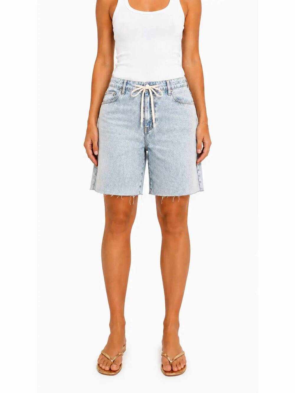 NEW 1822 DENIM valinda drawstring short in lake blue